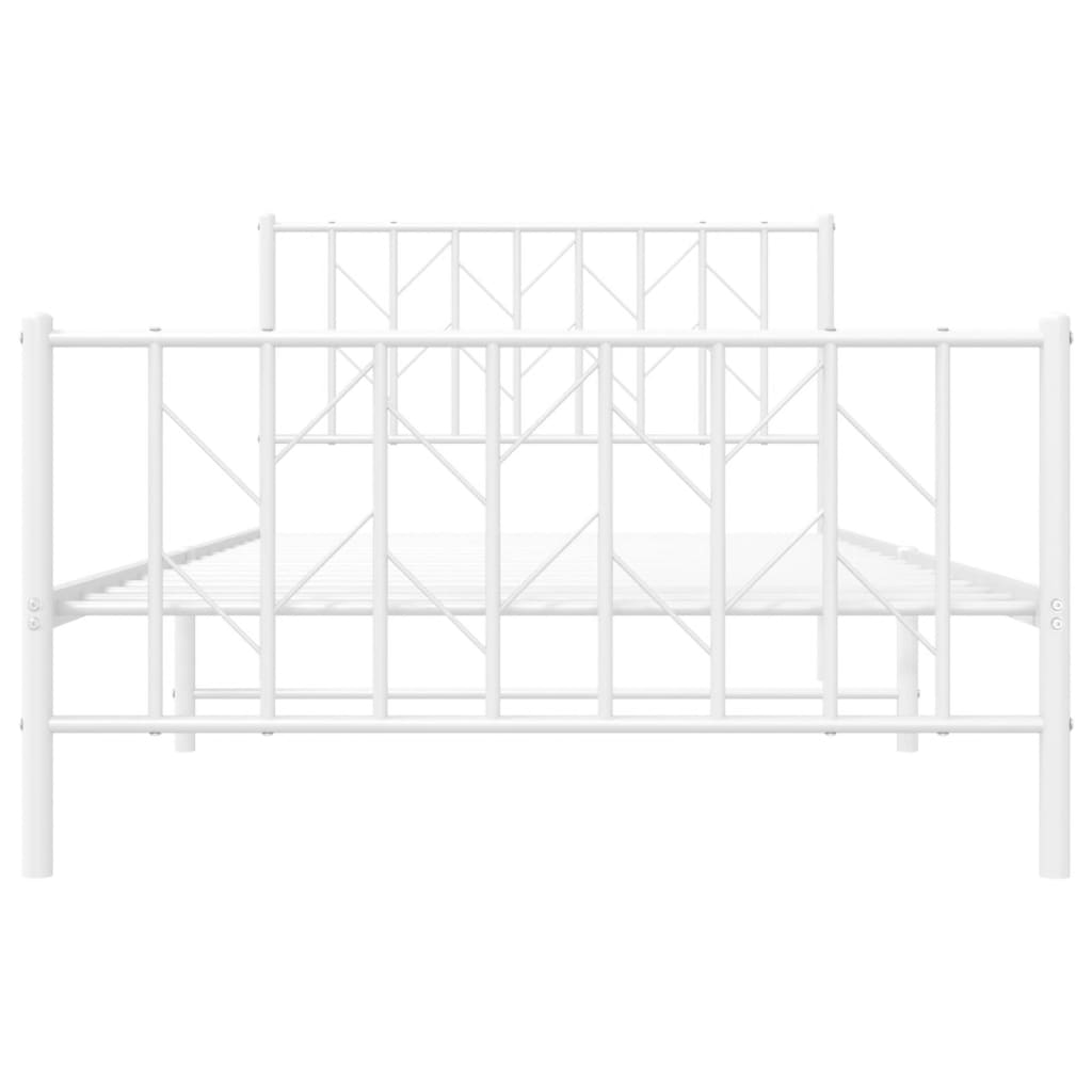 8721012250338_g_en_hd_3 vidaXL Metal Bed Frame without Mattress with Footboard White 107x203 cm King Single - Image 5