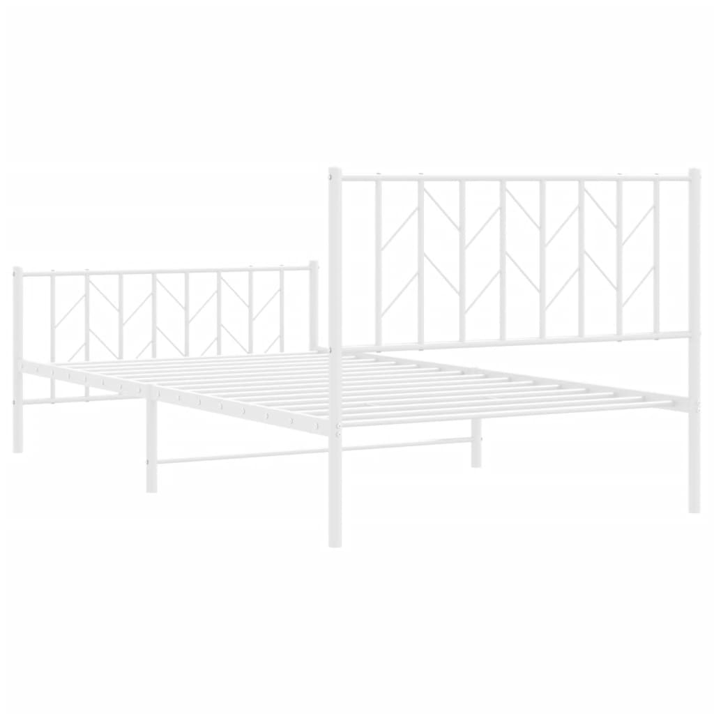 8721012250338_g_en_hd_5 vidaXL Metal Bed Frame without Mattress with Footboard White 107x203 cm King Single - Image 7