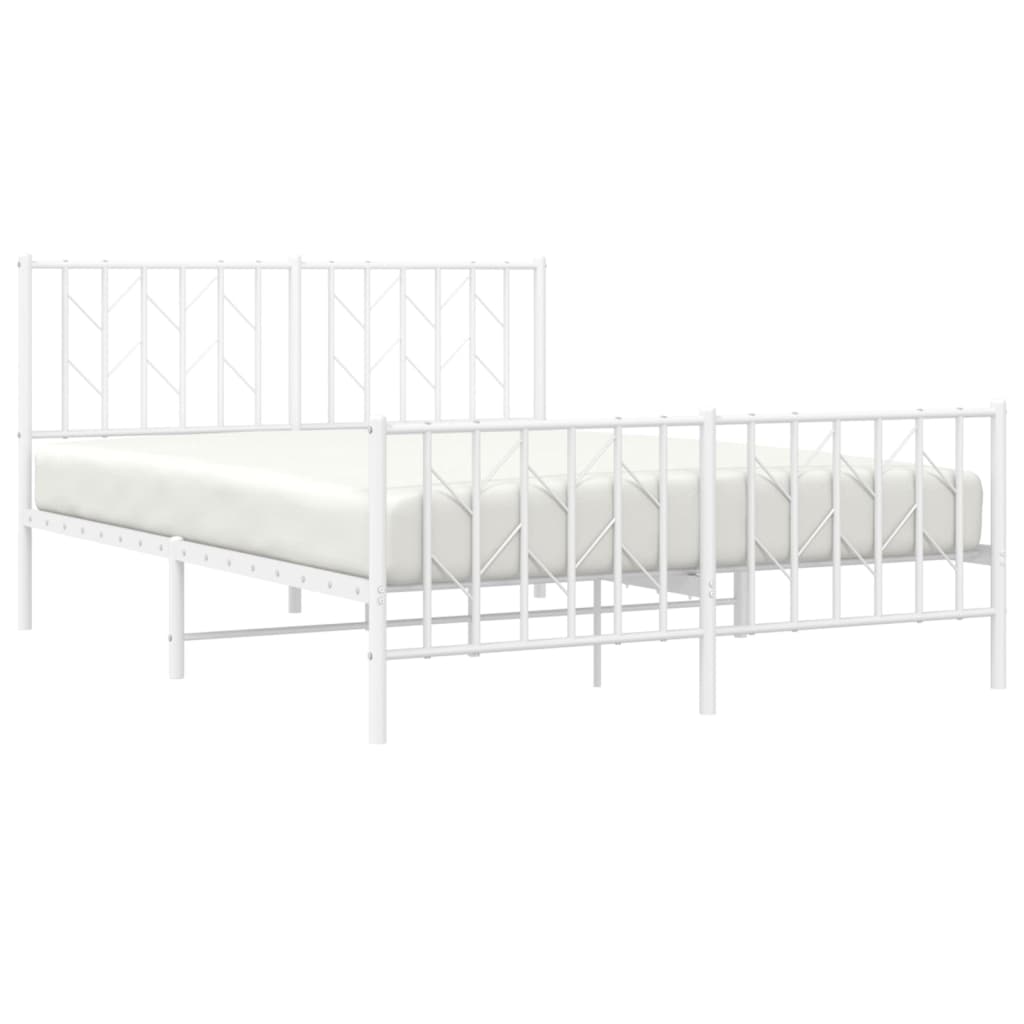 8721012250369_g_en_hd_1 vidaXL Metal Bed Frame without Mattress with Footboard White 135x190 cm - Image 3