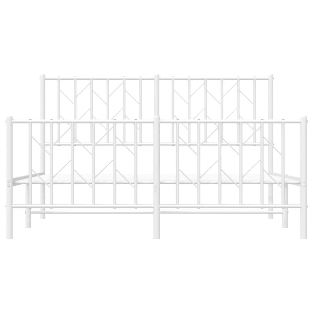 8721012250369_g_en_hd_3 vidaXL Metal Bed Frame without Mattress with Footboard White 135x190 cm - Image 5