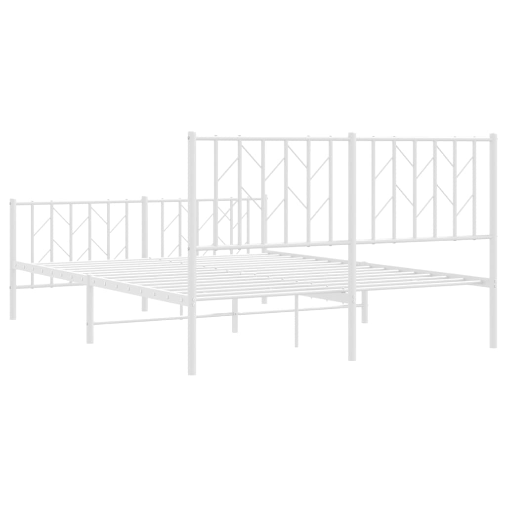 8721012250369_g_en_hd_5 vidaXL Metal Bed Frame without Mattress with Footboard White 135x190 cm - Image 7