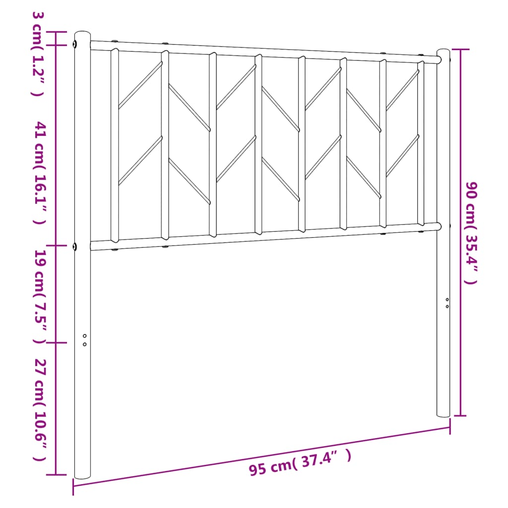 8721012250475_g_en_hd_5 vidaXL Metal Headboard White 90 cm - Image 7
