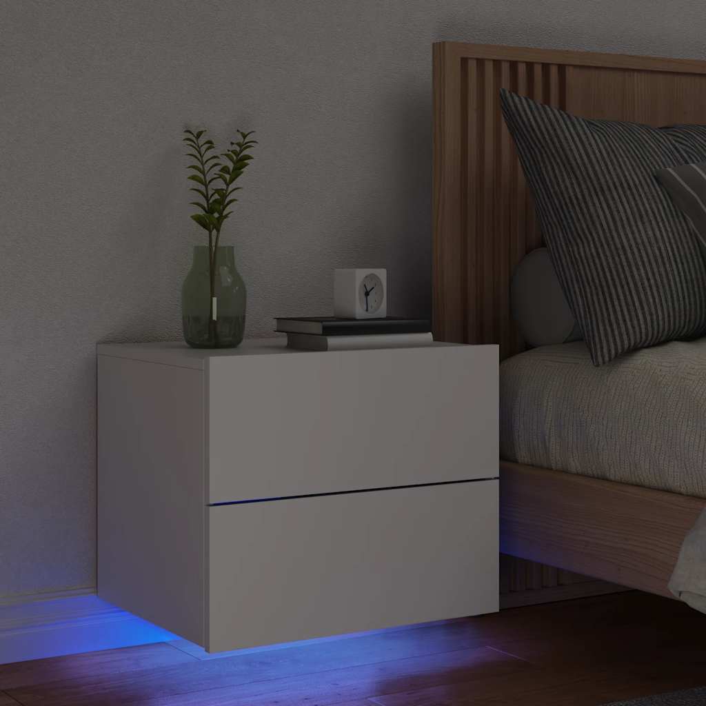 8721012253964_m_en_hd_1 vidaXL Wall-mounted Bedside Cabinet with LED Lights White - Image 1