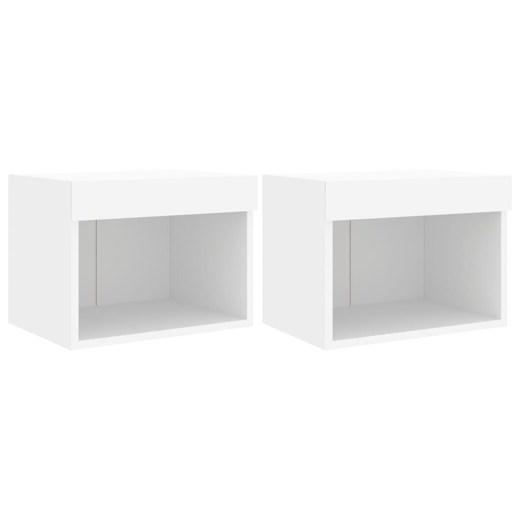 8721012256989_a_en_hd_1 vidaXL Bedside Cabinets with LED Lights Wall-mounted 2 pcs White - Image 2