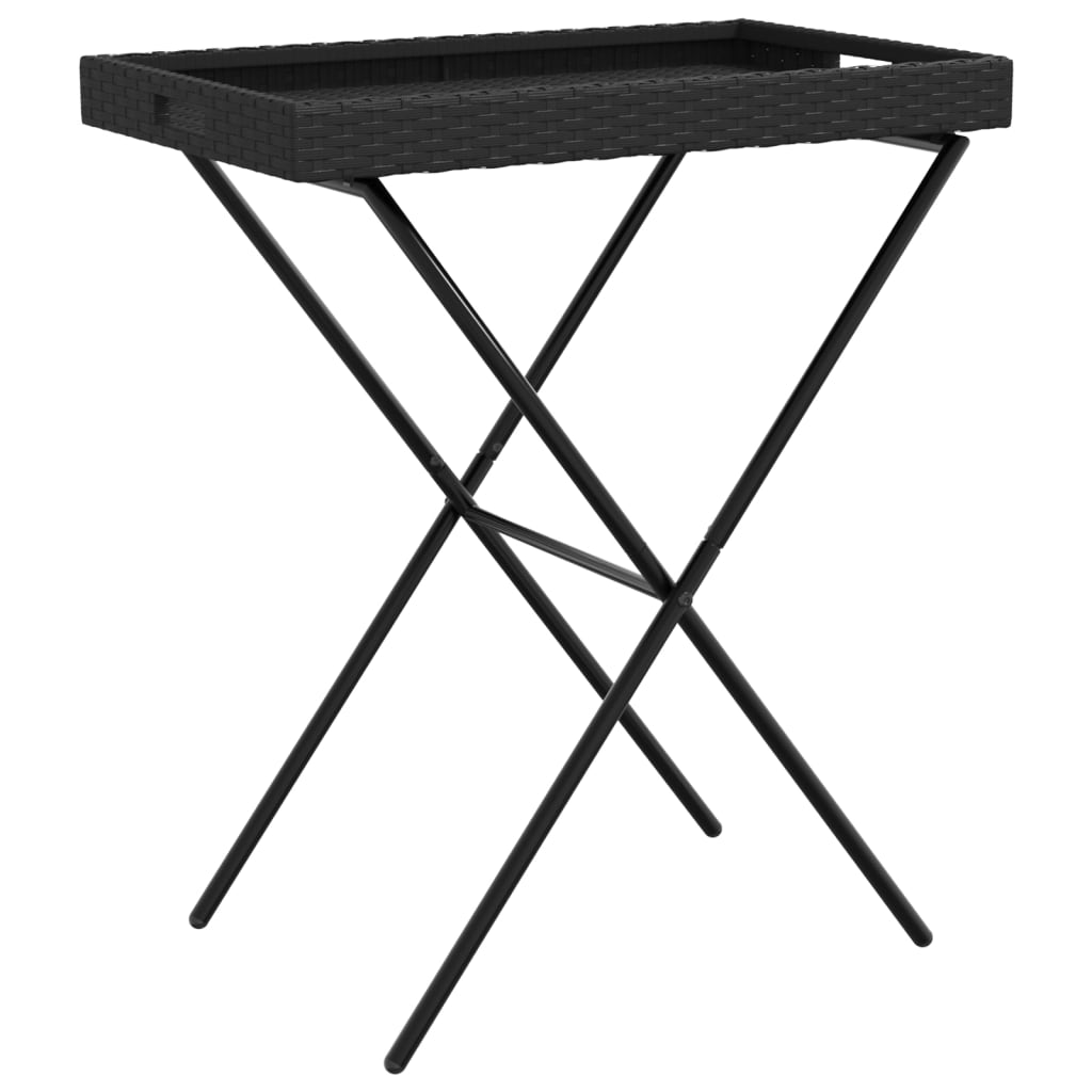 8721012262270_g_en_hd_5 vidaXL Folding Tray Table Black 65x40x75 cm Poly Rattan - Image 7