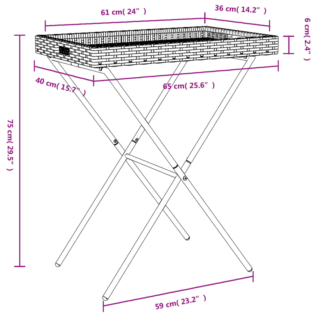 8721012262270_g_en_hd_9 vidaXL Folding Tray Table Black 65x40x75 cm Poly Rattan - Image 11