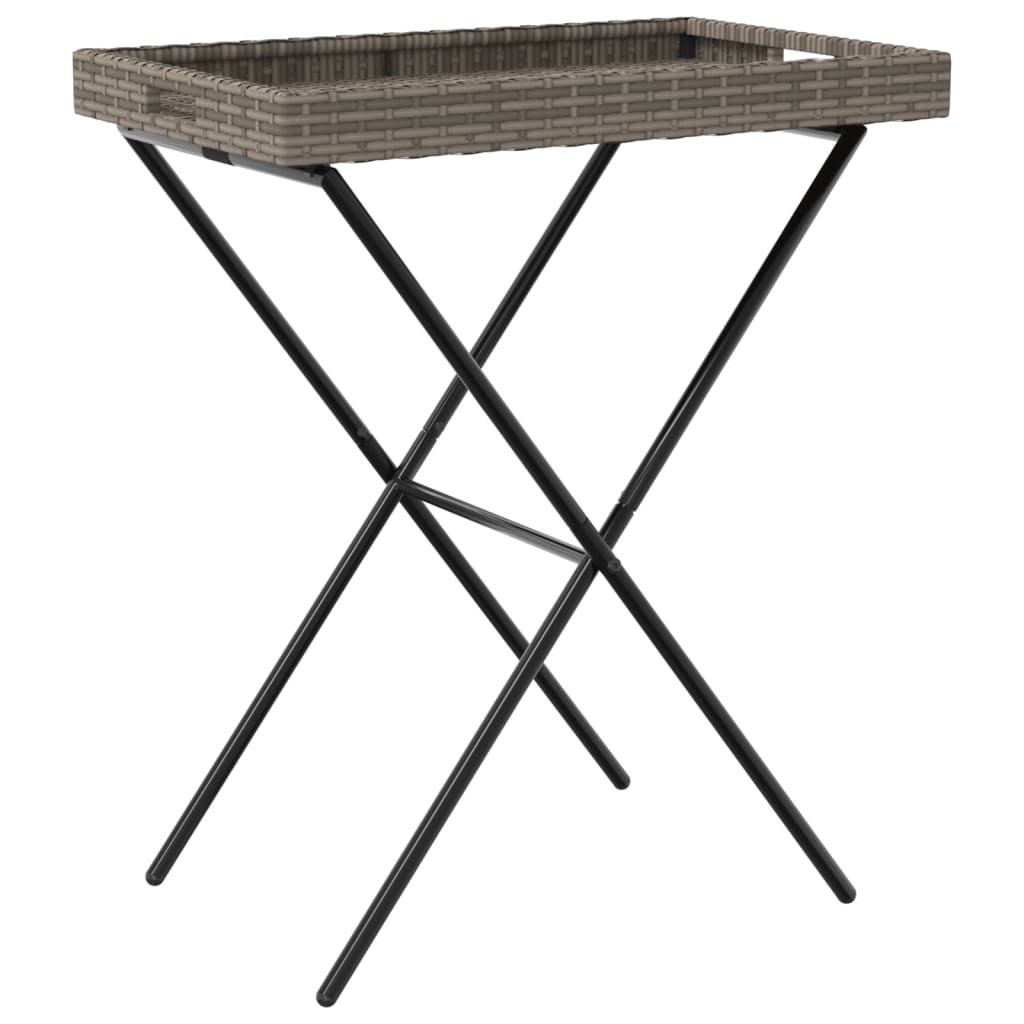 8721012262294_g_en_hd_5 vidaXL Folding Tray Table Grey 65x40x75 cm Poly Rattan - Image 7