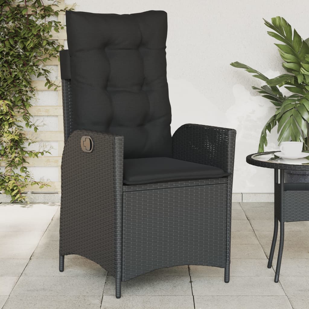 8721012263574_m_en_hd_1 vidaXL Reclining Garden Chair with Cushions Black Poly Rattan - Image 1