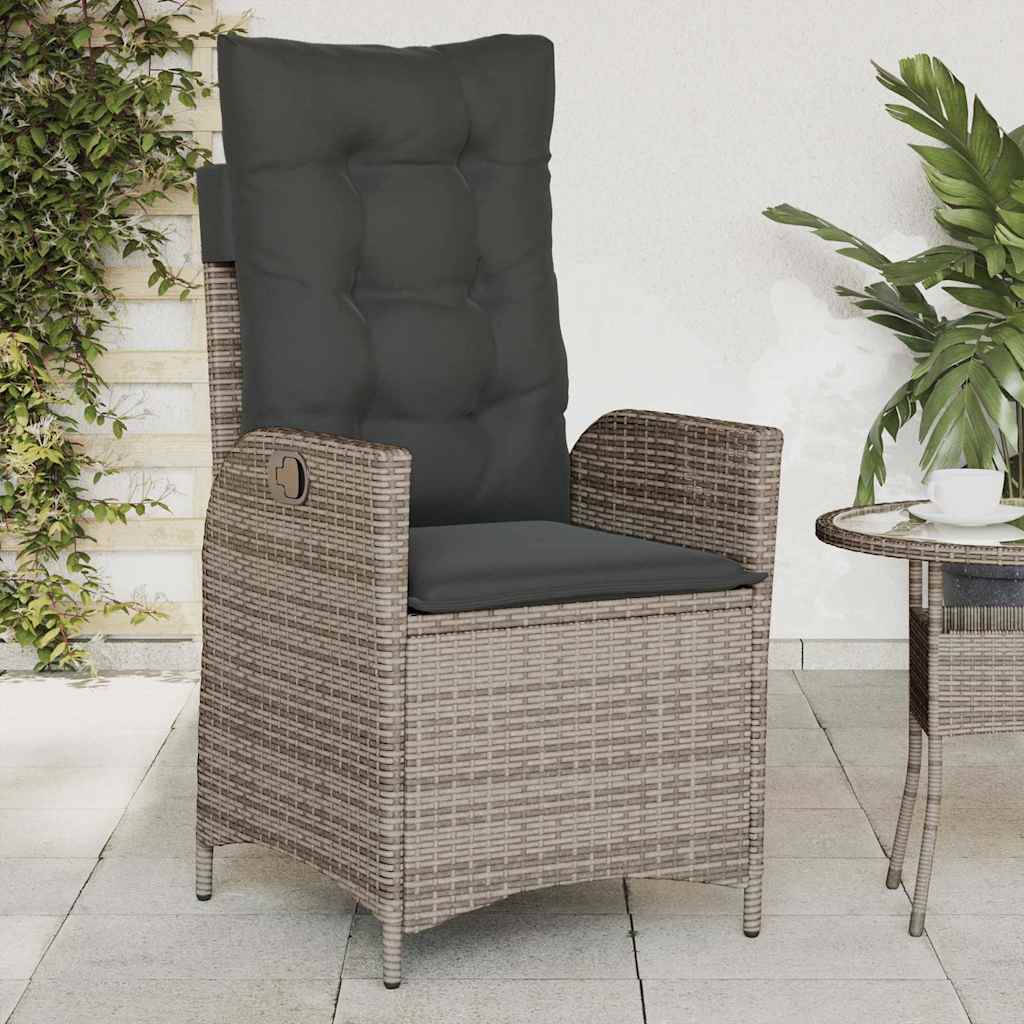 8721012263598_m_en_hd_1 vidaXL Reclining Garden Chair with Cushions Grey Poly Rattan - Image 1