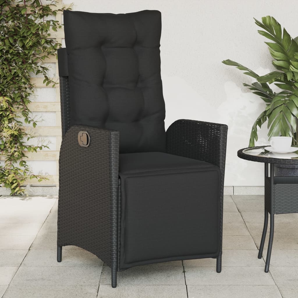 8721012263819_m_en_hd_1 vidaXL Reclining Garden Chair with Footrest Black Poly Rattan - Image 1