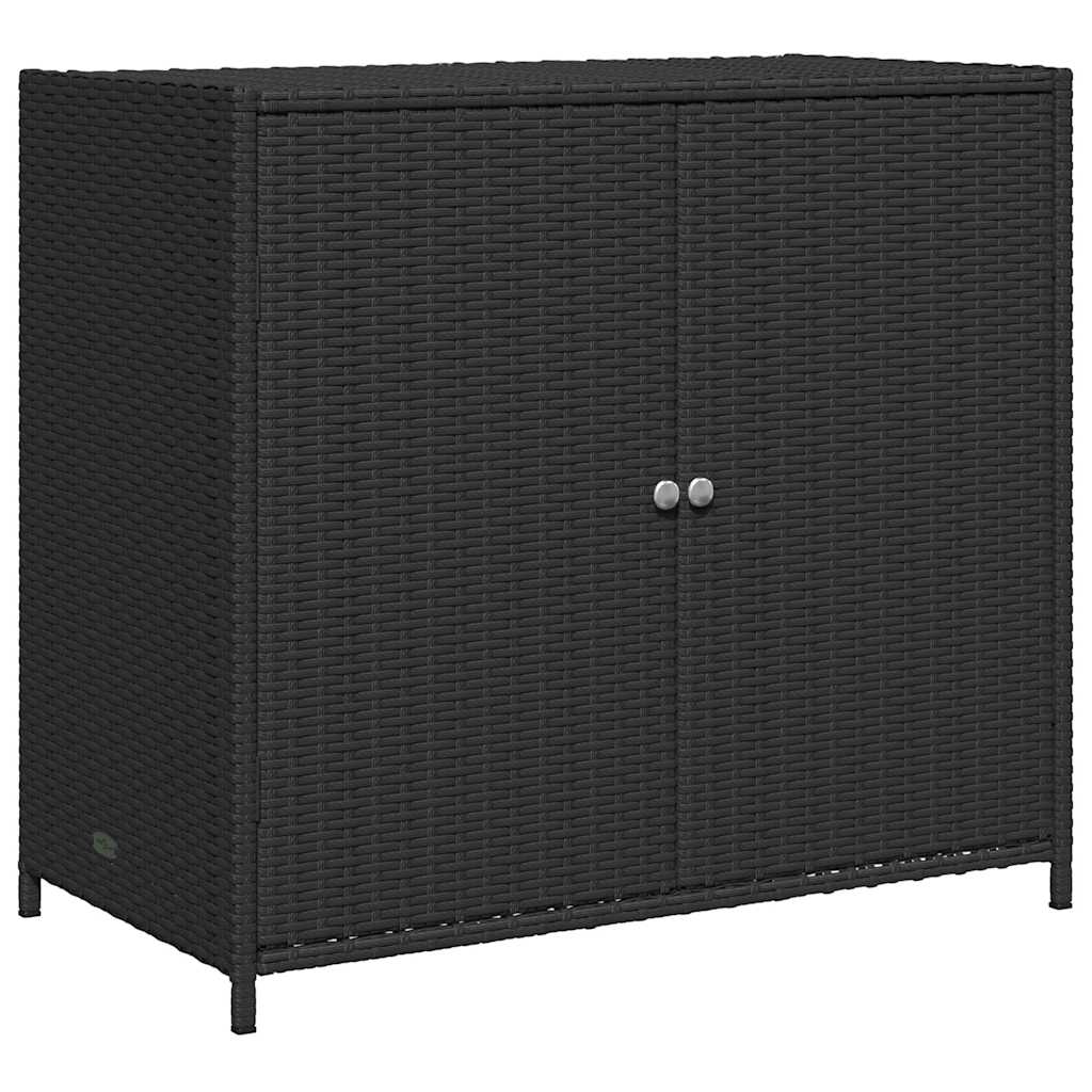 8721012264694_a_en_hd_1 vidaXL Garden Storage Cabinet Black 83x45x76 cm Poly Rattan - Image 2