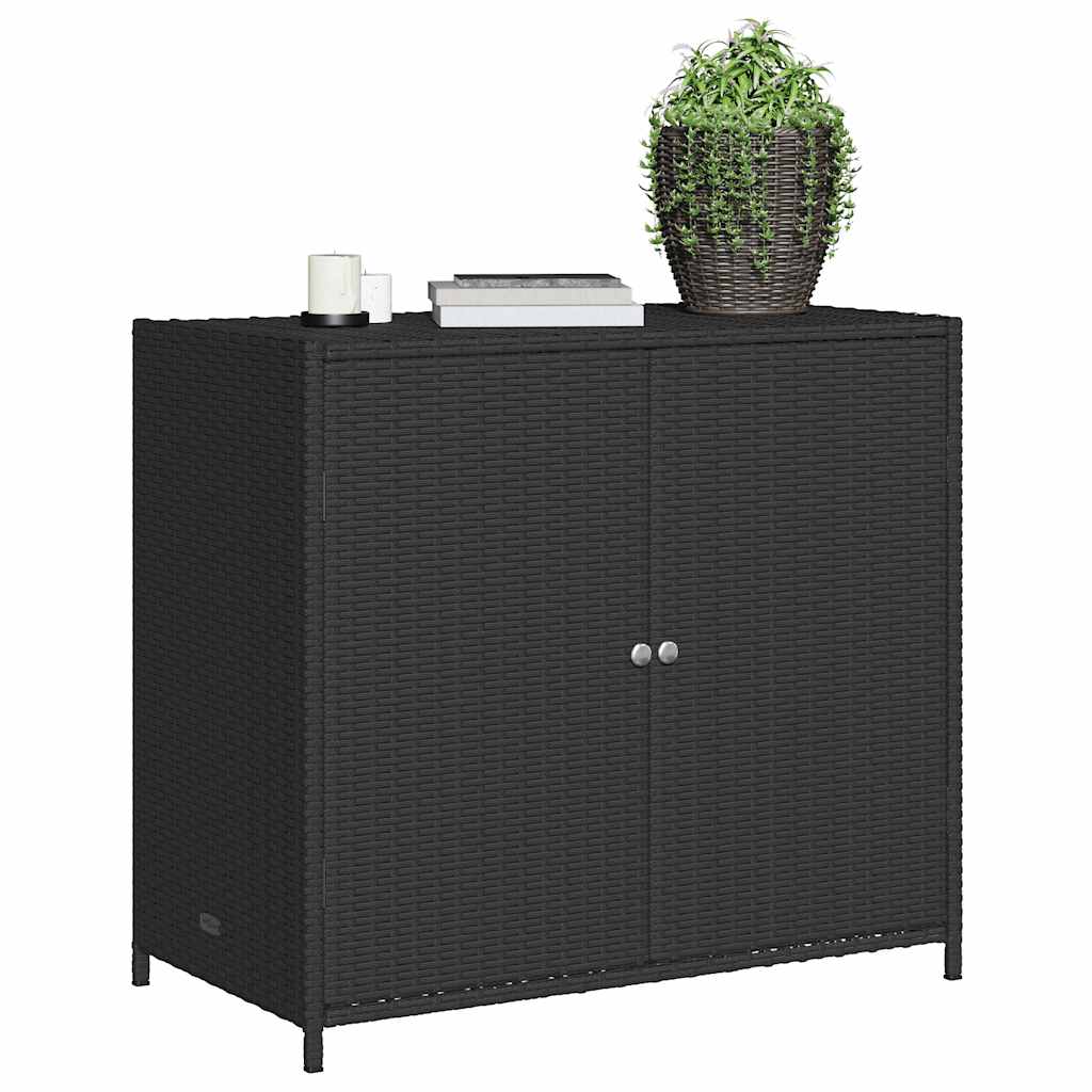8721012264694_g_en_hd_2 vidaXL Garden Storage Cabinet Black 83x45x76 cm Poly Rattan - Image 5