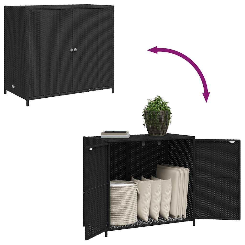 8721012264694_g_en_hd_7 vidaXL Garden Storage Cabinet Black 83x45x76 cm Poly Rattan - Image 10