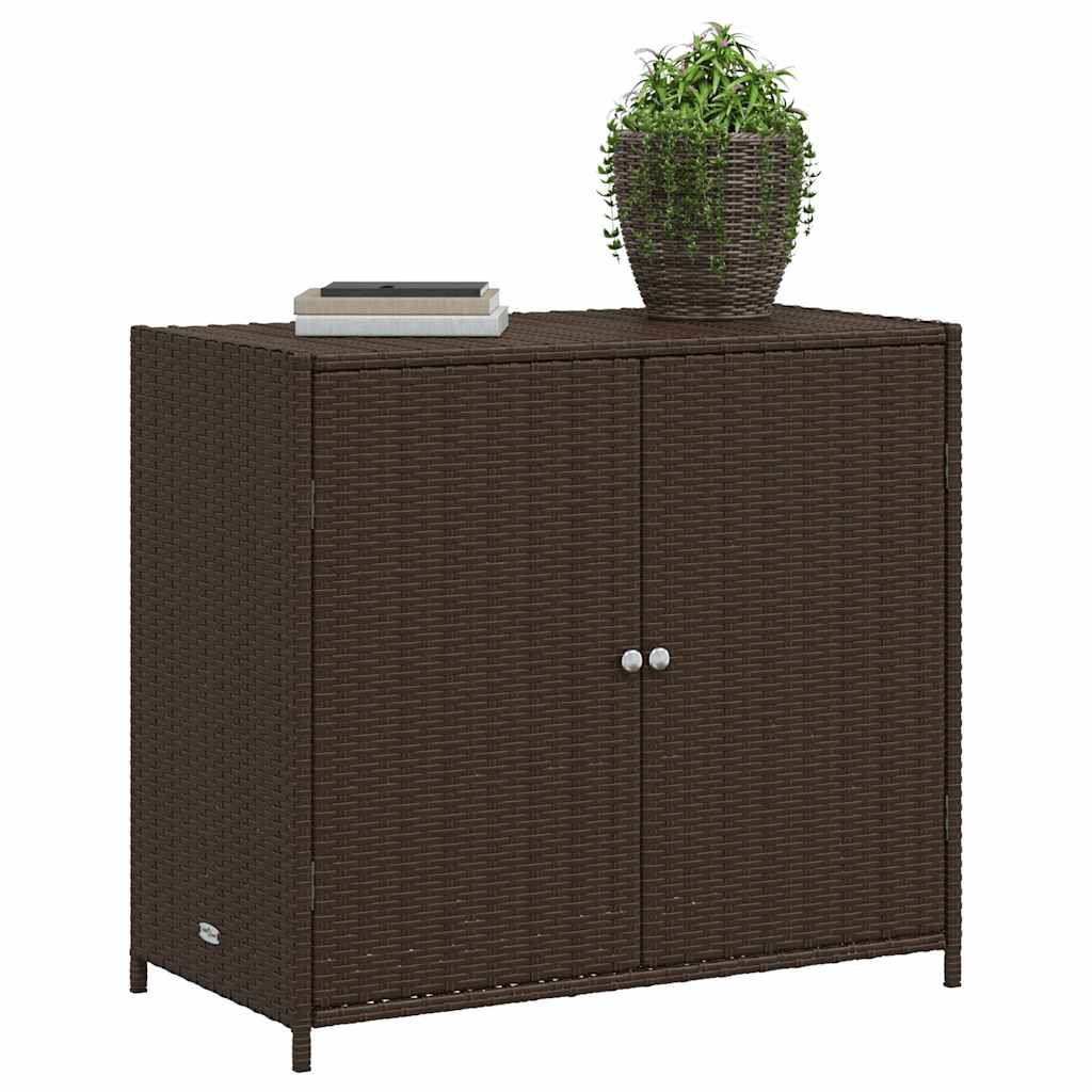 8721012264700_g_en_hd_1 vidaXL Garden Storage Cabinet Brown 83x45x76 cm Poly Rattan - Image 3