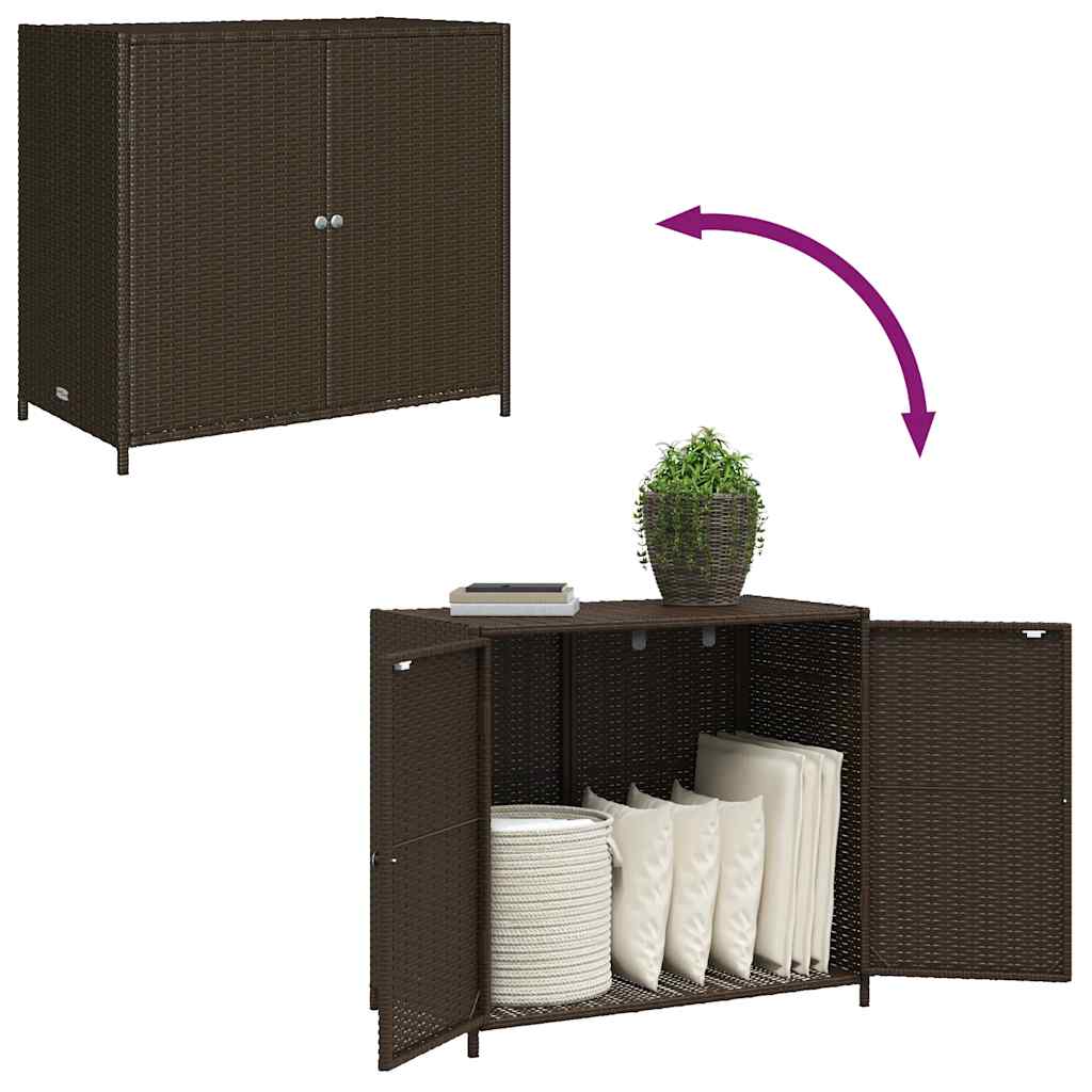 8721012264700_g_en_hd_7 vidaXL Garden Storage Cabinet Brown 83x45x76 cm Poly Rattan - Image 9