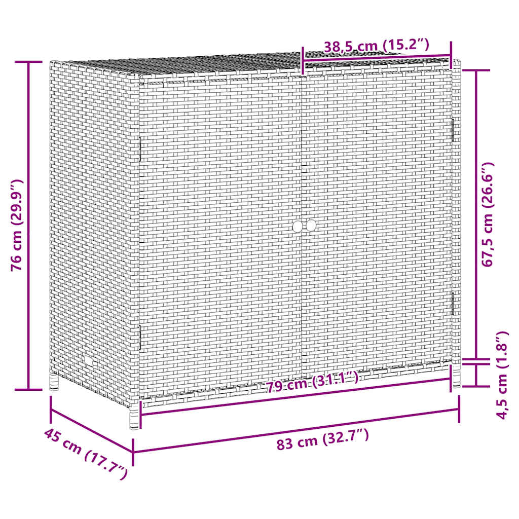 8721012264717_g_en_hd_11 vidaXL Garden Storage Cabinet Grey 83x45x76 cm Poly Rattan - Image 14