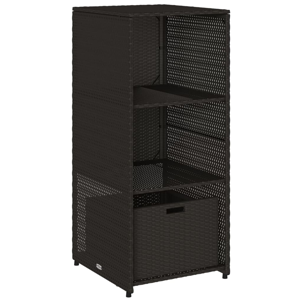 8721012264731_a_en_hd_1 vidaXL Garden Storage Cabinet Black 50x55x115 cm Poly Rattan - Image 2