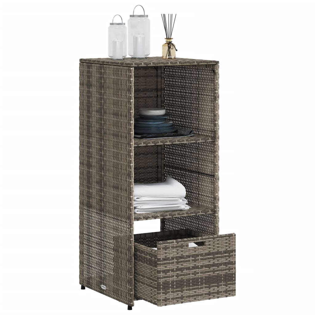8721012264755_g_en_hd_3 vidaXL Garden Storage Cabinet Grey 50x55x115 cm Poly Rattan - Image 6