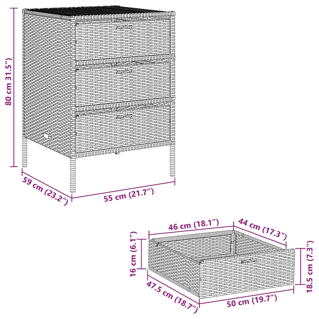 8721012264793_g_en_hd_9 vidaXL Garden Storage Cabinet Grey 55x59x80 cm Poly Rattan - Image 12