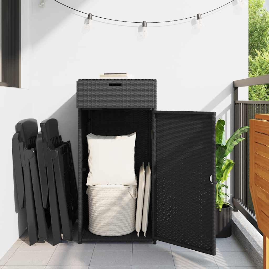 8721012264854_g_en_hd_1 vidaXL Garden Storage Cabinet Black 55x55x111 cm Poly Rattan - Image 3