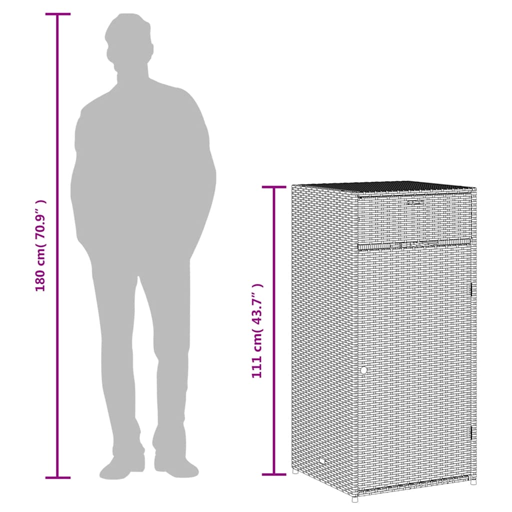8721012264854_g_en_hd_10 vidaXL Garden Storage Cabinet Black 55x55x111 cm Poly Rattan - Image 12