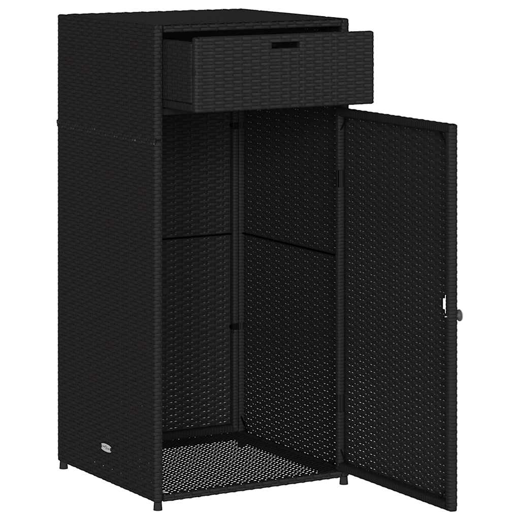 8721012264854_g_en_hd_4 vidaXL Garden Storage Cabinet Black 55x55x111 cm Poly Rattan - Image 6