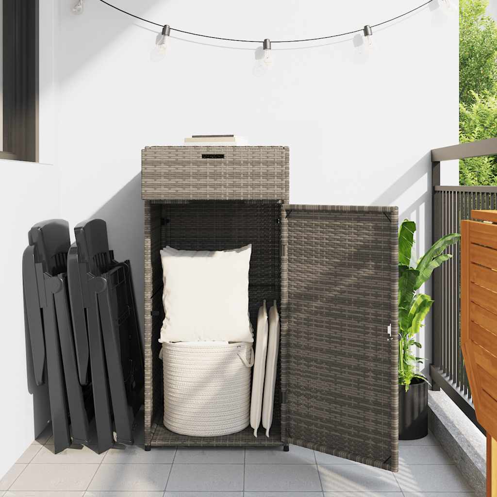 8721012264878_g_en_hd_1 vidaXL Garden Storage Cabinet Grey 55x55x111 cm Poly Rattan - Image 3