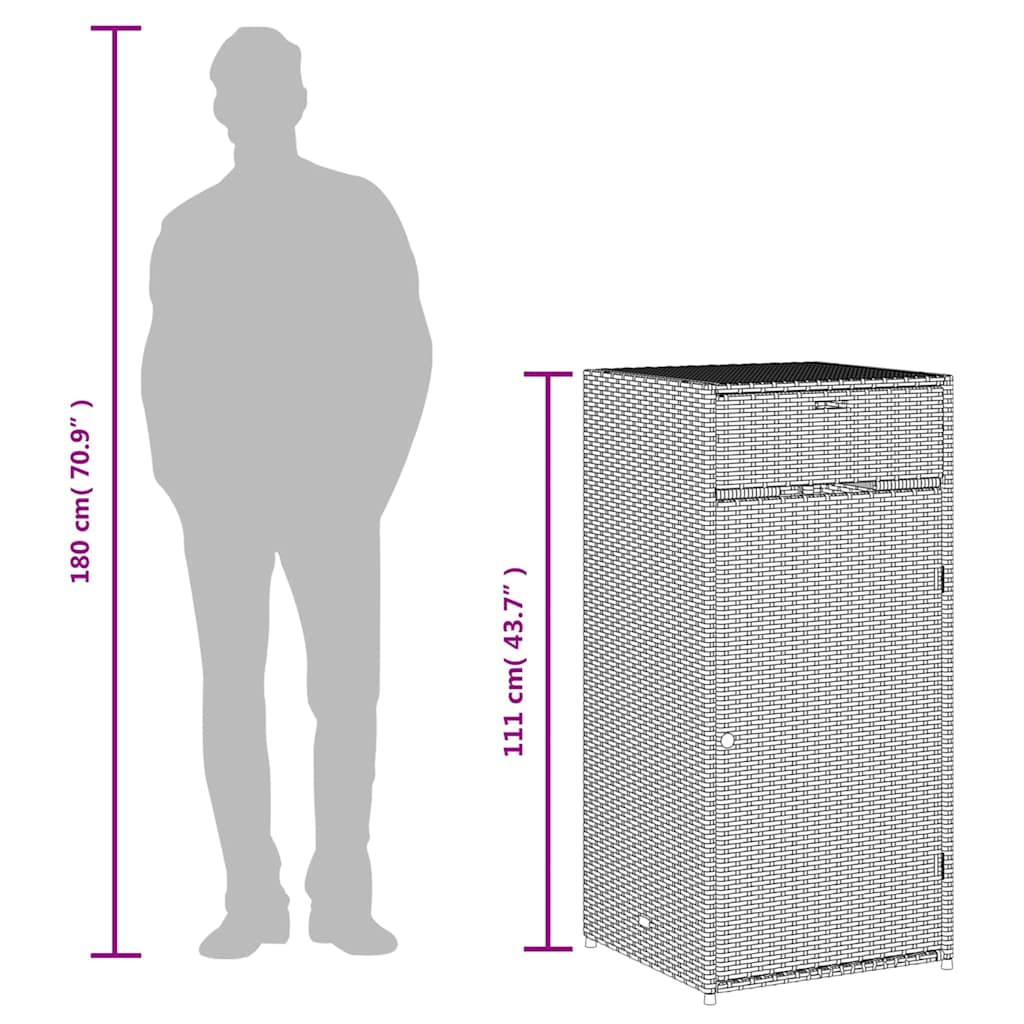 8721012264878_g_en_hd_11 vidaXL Garden Storage Cabinet Grey 55x55x111 cm Poly Rattan - Image 13