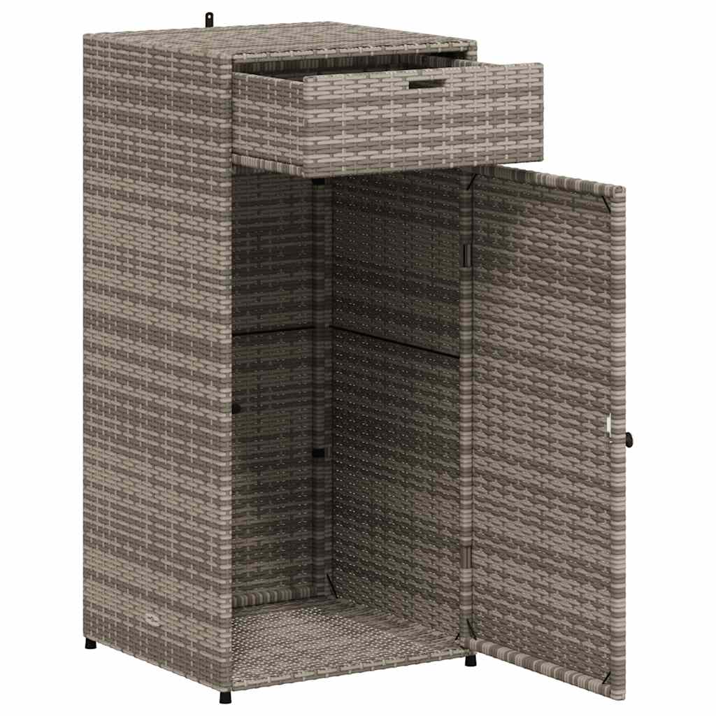 8721012264878_g_en_hd_5 vidaXL Garden Storage Cabinet Grey 55x55x111 cm Poly Rattan - Image 7