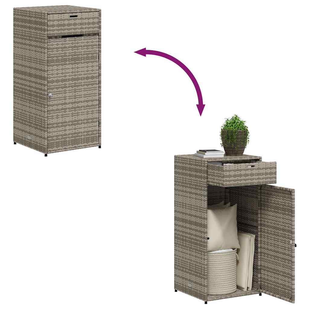 8721012264878_g_en_hd_8 vidaXL Garden Storage Cabinet Grey 55x55x111 cm Poly Rattan - Image 10