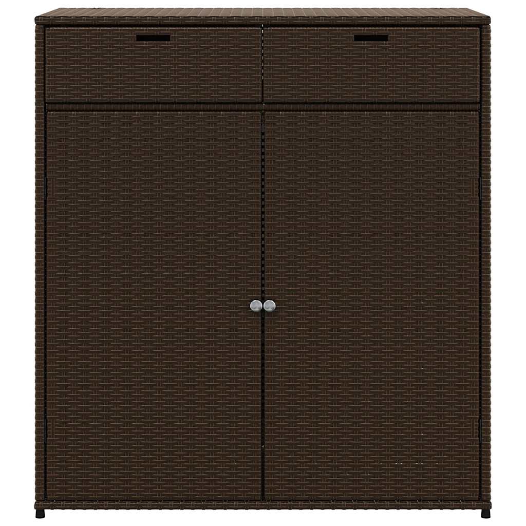 8721012264908_g_en_hd_4 vidaXL Garden Storage Cabinet Brown 105x55x113 cm Poly Rattan - Image 6