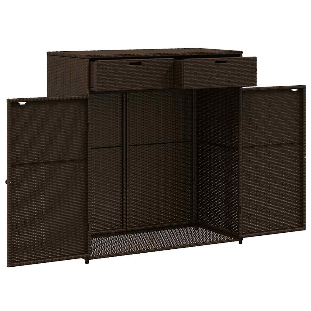 8721012264908_g_en_hd_5 vidaXL Garden Storage Cabinet Brown 105x55x113 cm Poly Rattan - Image 7