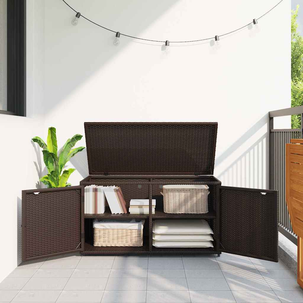 8721012264946_g_en_hd_1 vidaXL Garden Storage Cabinet Brown 110x55x60.5 cm Poly Rattan - Image 3