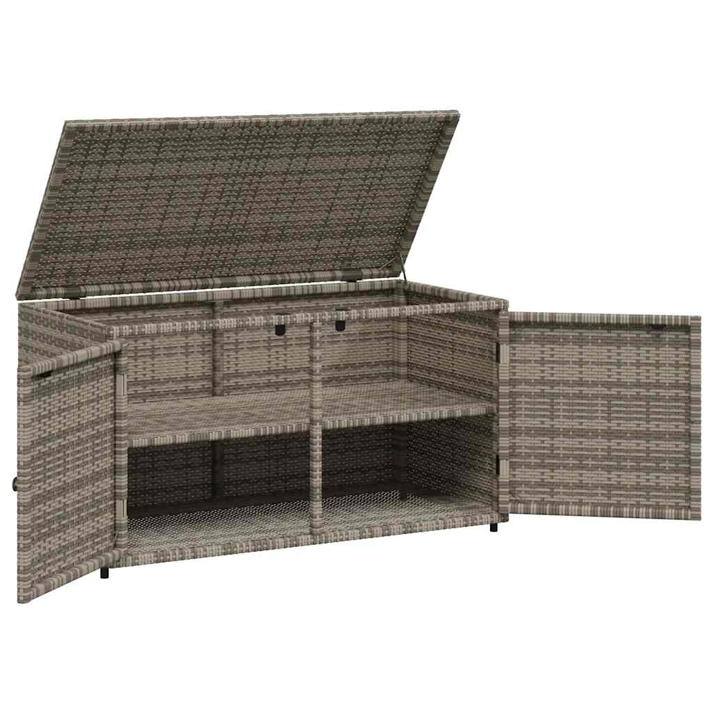 8721012264953_g_en_hd_5 vidaXL Garden Storage Cabinet Grey 110x55x60.5 cm Poly Rattan - Image 7