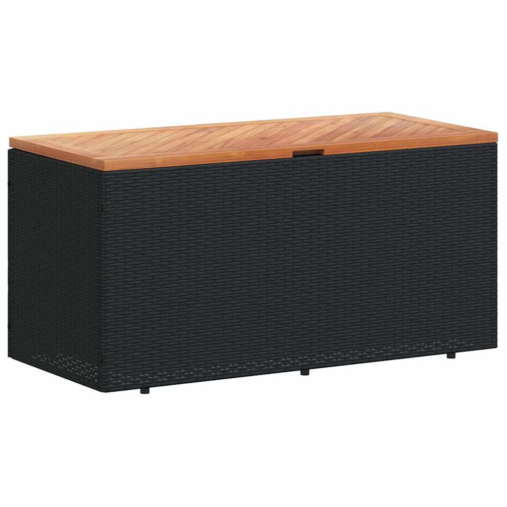 8721012265004_a_en_hd_1 vidaXL Garden Storage Box Black 110x50x54 cm Poly Rattan Acacia Wood - Image 2