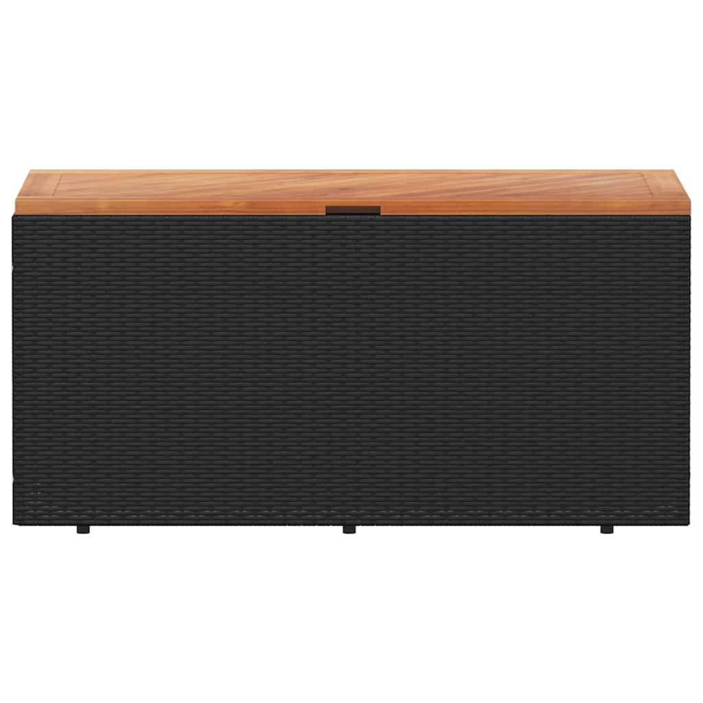 8721012265004_g_en_hd_2 vidaXL Garden Storage Box Black 110x50x54 cm Poly Rattan Acacia Wood - Image 4