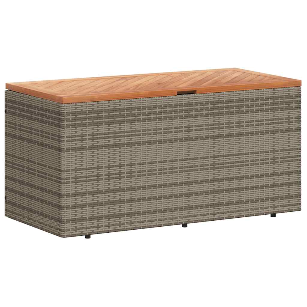 8721012265011_a_en_hd_1 vidaXL Garden Storage Box Grey 110x50x54 cm Poly Rattan Acacia Wood - Image 2