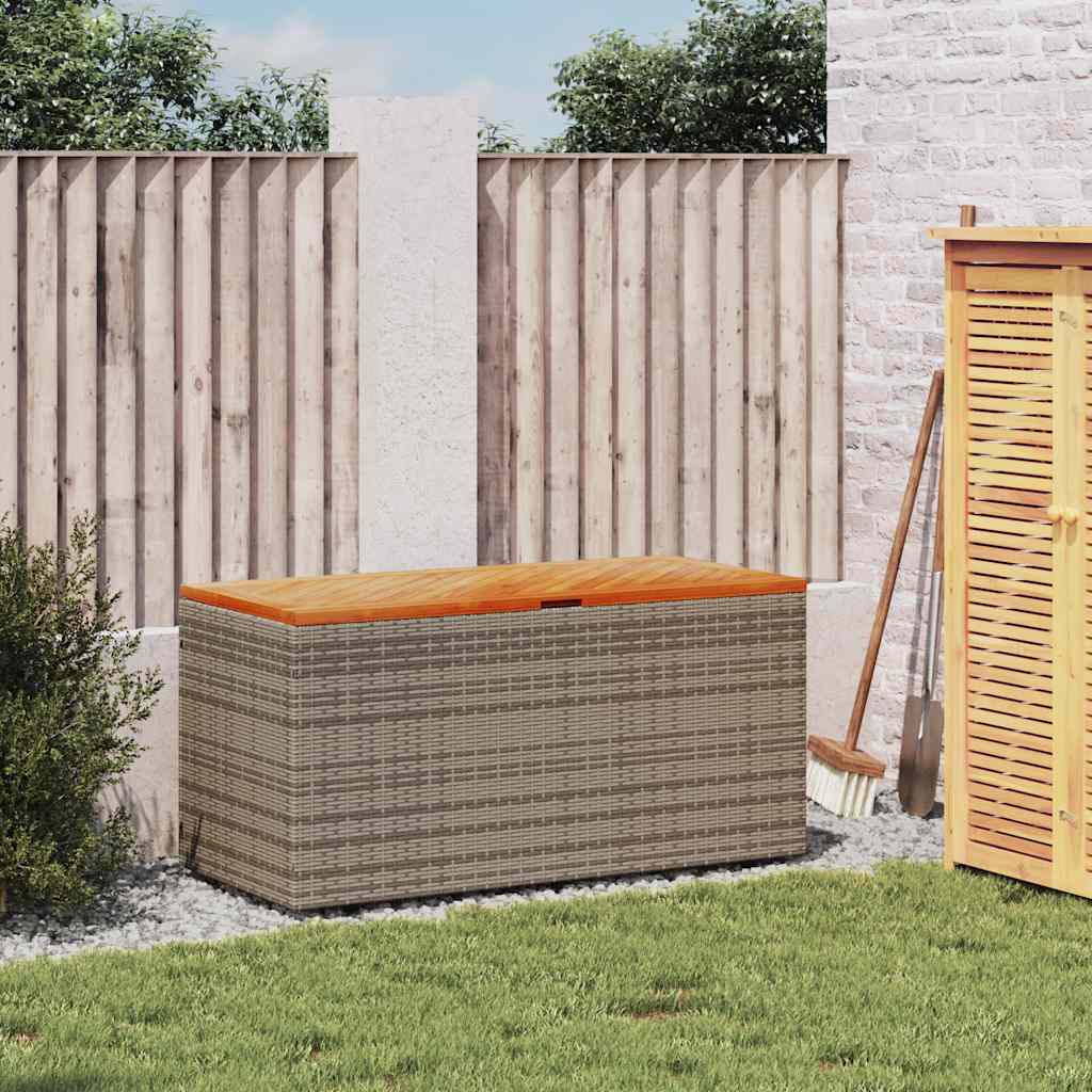 8721012265011_g_en_hd_1 vidaXL Garden Storage Box Grey 110x50x54 cm Poly Rattan Acacia Wood - Image 3