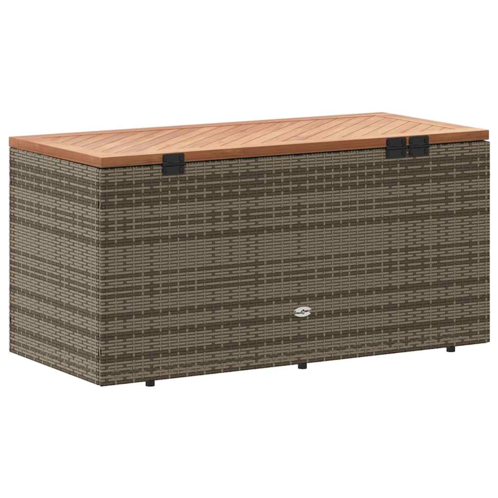 8721012265011_g_en_hd_4 vidaXL Garden Storage Box Grey 110x50x54 cm Poly Rattan Acacia Wood - Image 6