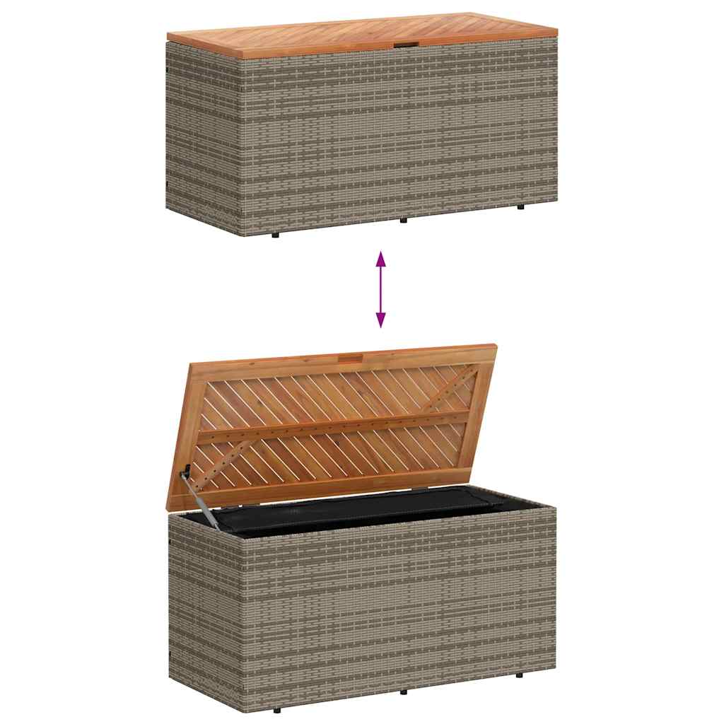 8721012265011_g_en_hd_5 vidaXL Garden Storage Box Grey 110x50x54 cm Poly Rattan Acacia Wood - Image 7