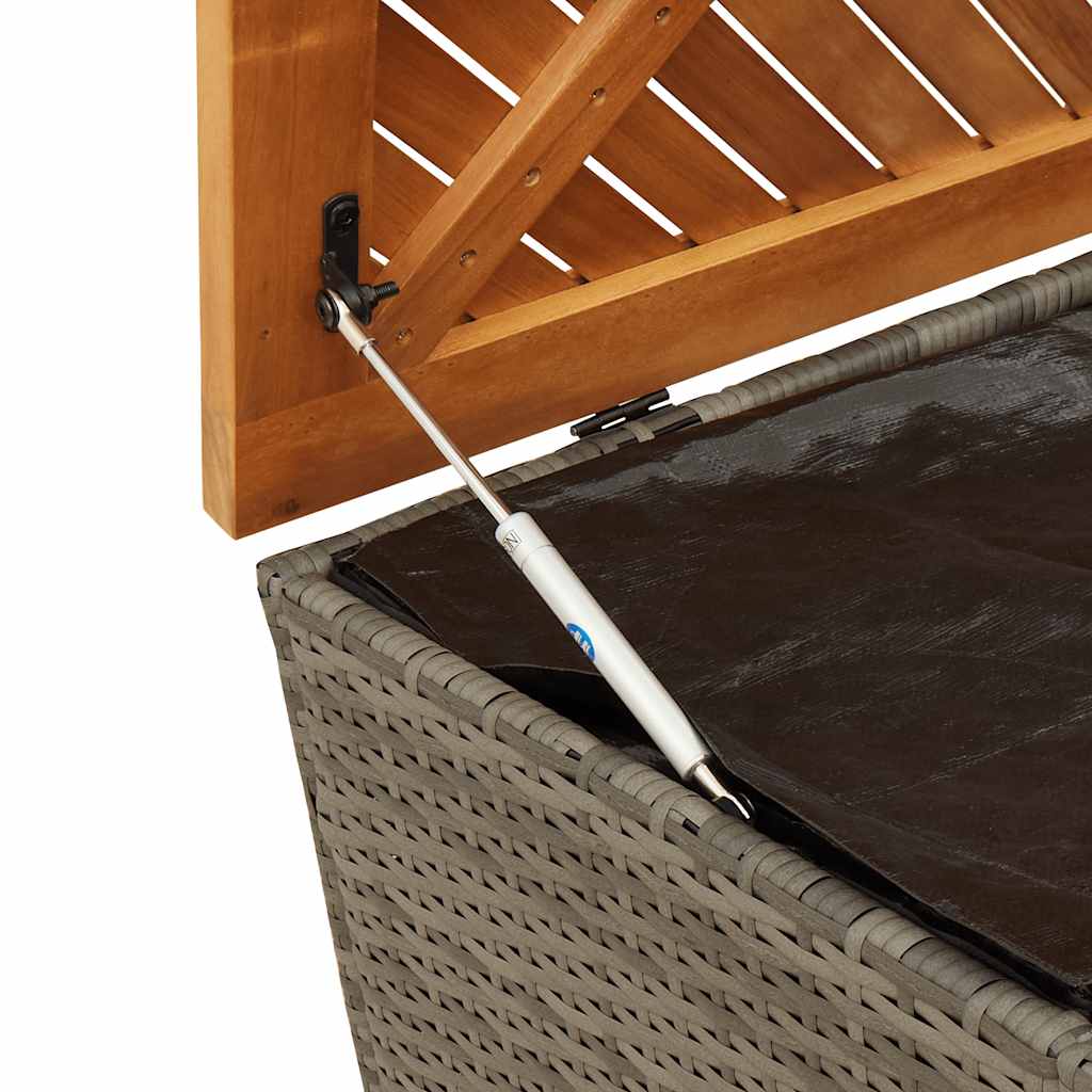 8721012265011_g_en_hd_6 vidaXL Garden Storage Box Grey 110x50x54 cm Poly Rattan Acacia Wood - Image 8