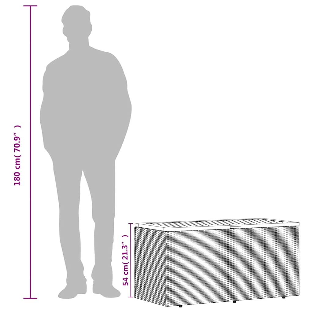 8721012265011_g_en_hd_9 vidaXL Garden Storage Box Grey 110x50x54 cm Poly Rattan Acacia Wood - Image 11