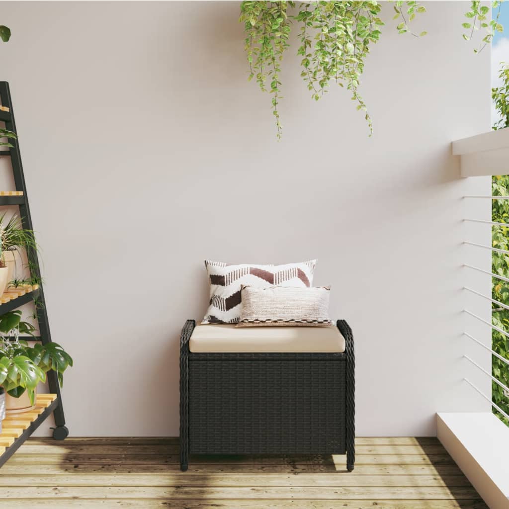 8721012265141_g_en_hd_1 vidaXL Garden Stool with Cushion Black 58x46x46 cm Poly Rattan - Image 3