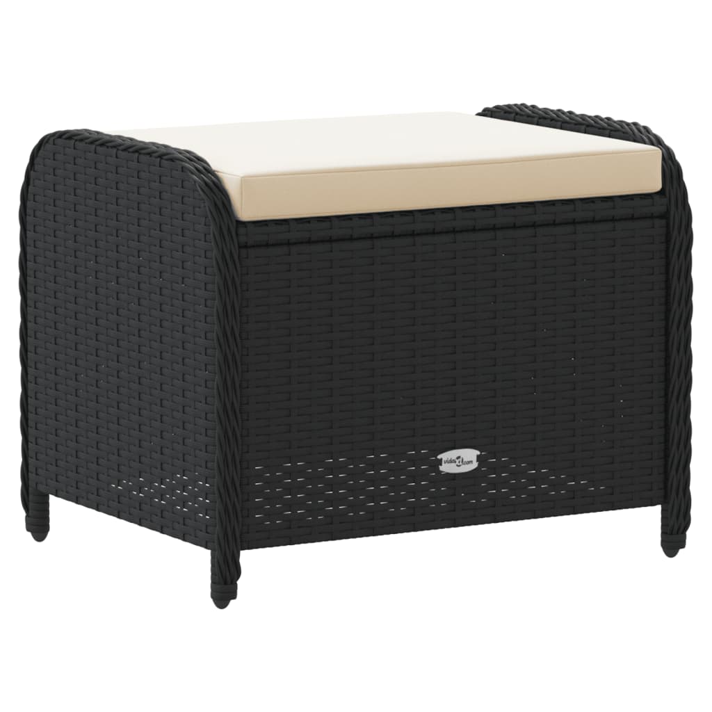 8721012265141_g_en_hd_4 vidaXL Garden Stool with Cushion Black 58x46x46 cm Poly Rattan - Image 6