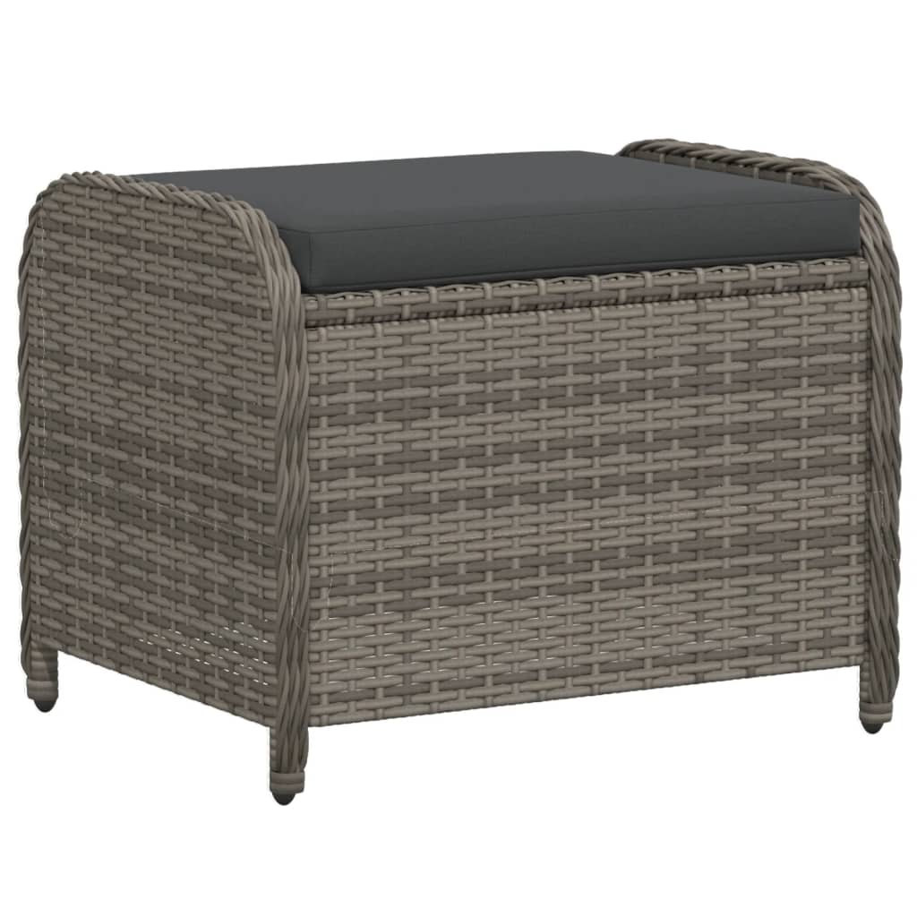 8721012265158_a_en_hd_1 vidaXL Garden Stool with Cushion Grey 58x46x46 cm Poly Rattan - Image 2