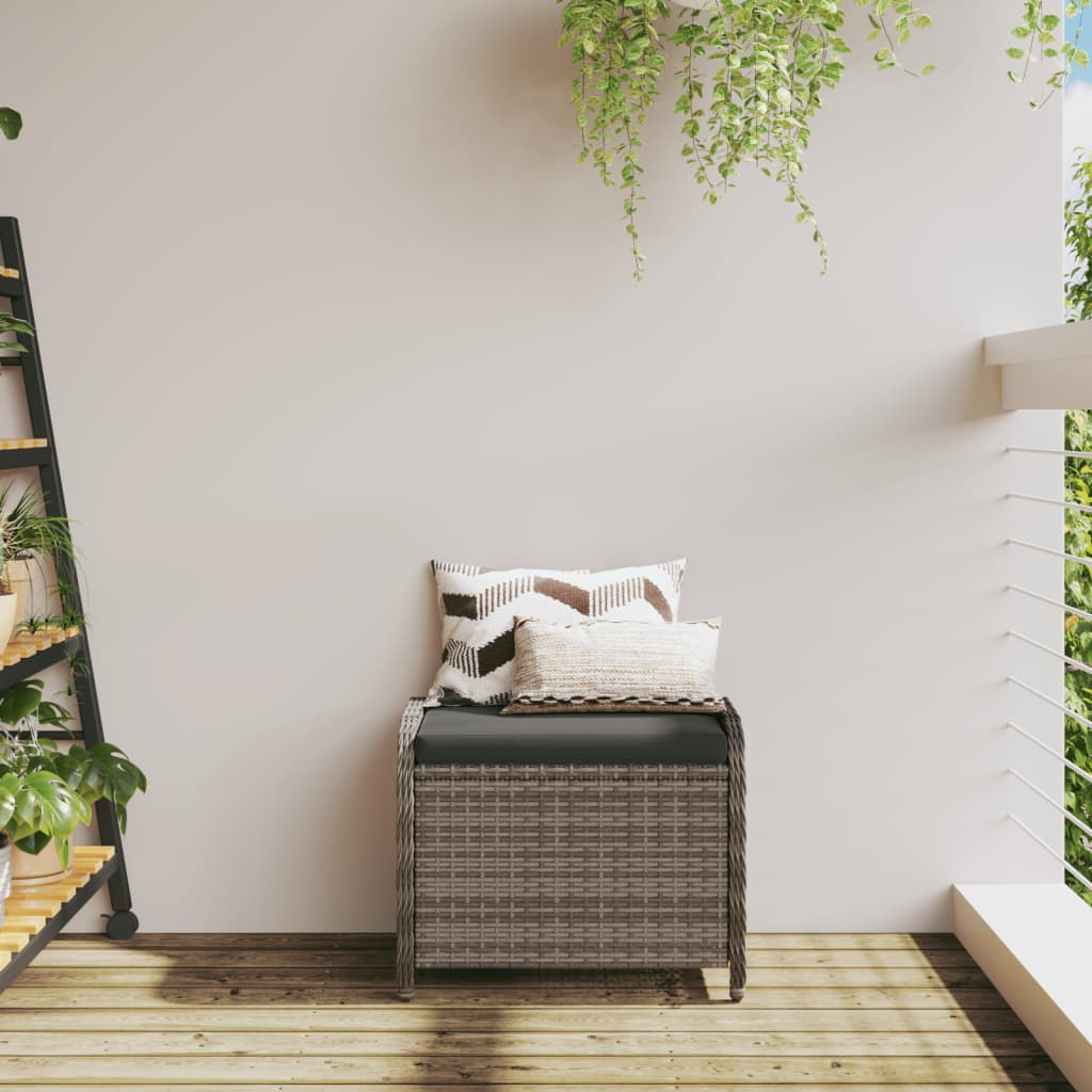 8721012265158_g_en_hd_1 vidaXL Garden Stool with Cushion Grey 58x46x46 cm Poly Rattan - Image 3