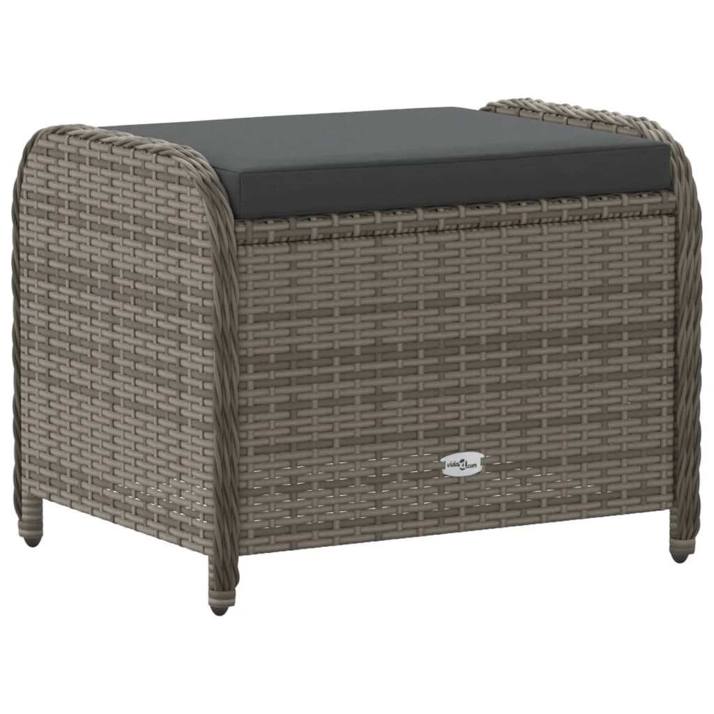 8721012265158_g_en_hd_4 vidaXL Garden Stool with Cushion Grey 58x46x46 cm Poly Rattan - Image 6