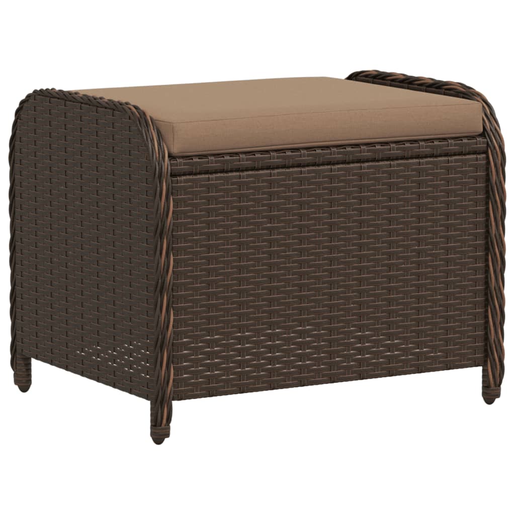 8721012265165_a_en_hd_1 vidaXL Garden Stool with Cushion Brown 58x46x46 cm Poly Rattan - Image 2