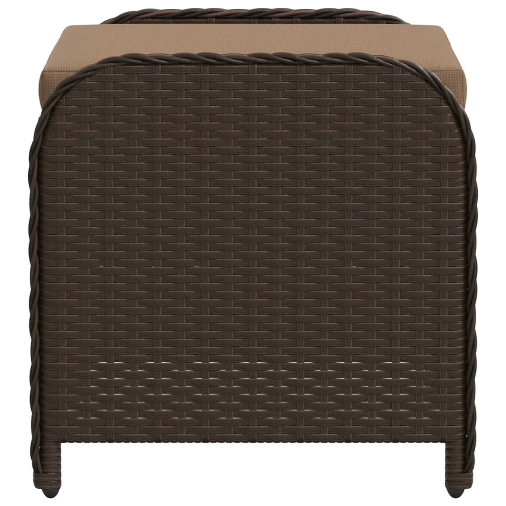 8721012265165_g_en_hd_3 vidaXL Garden Stool with Cushion Brown 58x46x46 cm Poly Rattan - Image 5