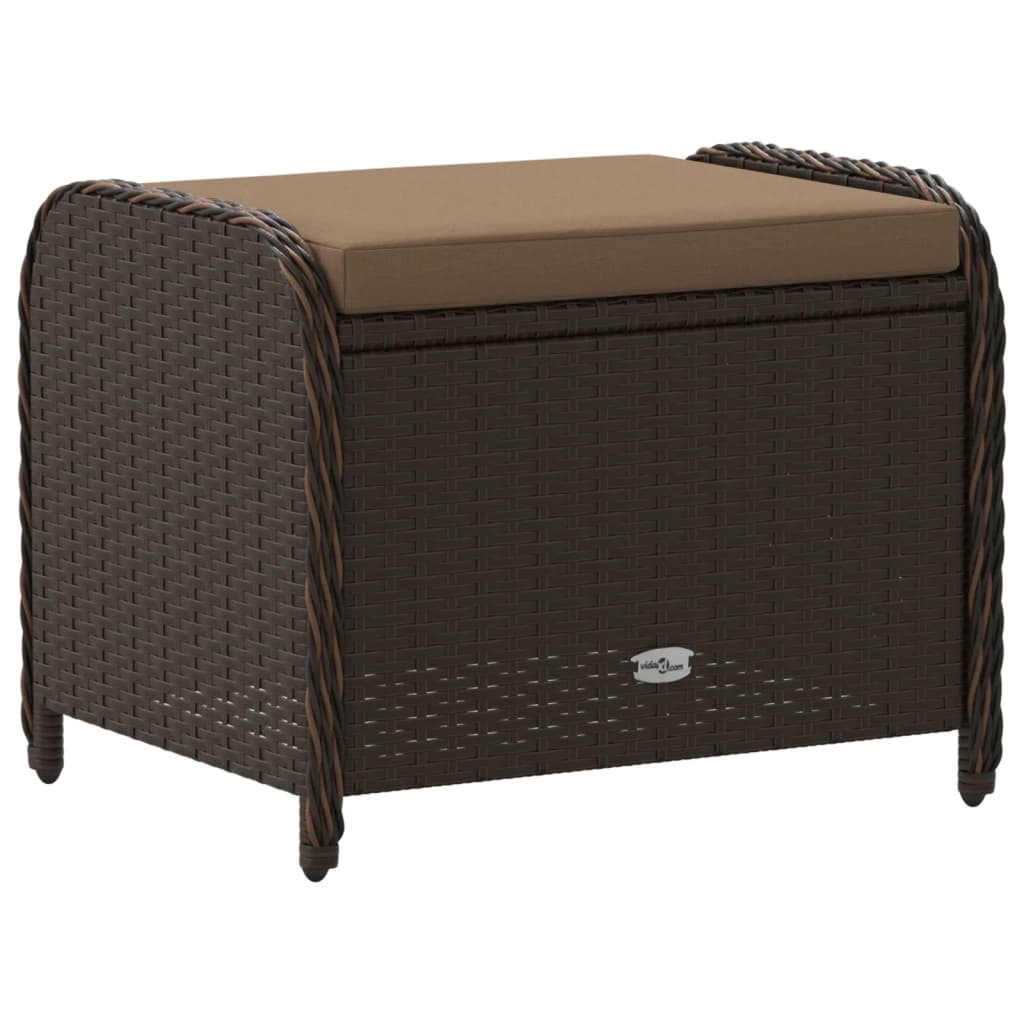 8721012265165_g_en_hd_4 vidaXL Garden Stool with Cushion Brown 58x46x46 cm Poly Rattan - Image 6